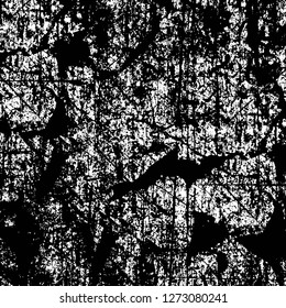 Vector grunge overlay texture. Black and white background. Abstract monochrome image includes a faded effect in dark tones
