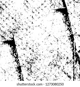 Vector grunge overlay texture. Black and white background. Abstract monochrome image includes a faded effect in dark tones