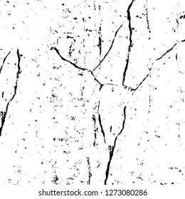 Vector grunge overlay texture. Black and white background. Abstract monochrome image includes a faded effect in dark tones