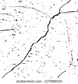 Vector grunge overlay texture. Black and white background. Abstract monochrome image includes a faded effect in dark tones