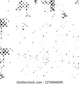 Vector grunge overlay texture. Black and white background. Abstract monochrome image includes a faded effect in dark tones