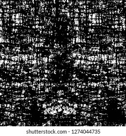 Vector grunge overlay texture. Black and white background. Abstract monochrome image includes a faded effect in dark tones