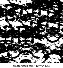 Vector grunge overlay texture. Black and white background. Abstract monochrome image includes a faded effect in dark tones
