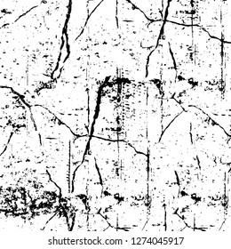 Vector grunge overlay texture. Black and white background. Abstract monochrome image includes a faded effect in dark tones