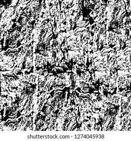 Vector grunge overlay texture. Black and white background. Abstract monochrome image includes a faded effect in dark tones