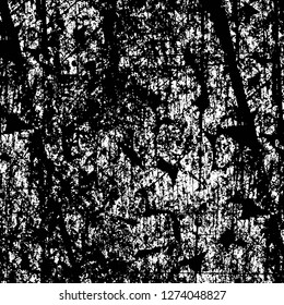 Vector grunge overlay texture. Black and white background. Abstract monochrome image includes a faded effect in dark tones