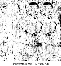 Vector grunge overlay texture. Black and white background. Abstract monochrome image includes a faded effect in dark tones