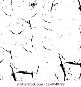 Vector grunge overlay texture. Black and white background. Abstract monochrome image includes a faded effect in dark tones