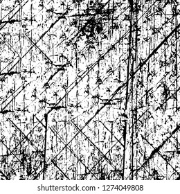 Vector grunge overlay texture. Black and white background. Abstract monochrome image includes a faded effect in dark tones