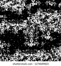 Vector grunge overlay texture. Black and white background. Abstract monochrome image includes a faded effect in dark tones