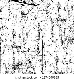 Vector grunge overlay texture. Black and white background. Abstract monochrome image includes a faded effect in dark tones