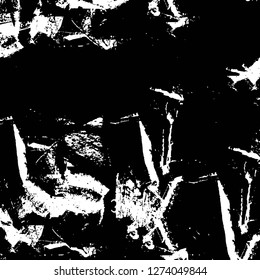 Vector grunge overlay texture. Black and white background. Abstract monochrome image includes a faded effect in dark tones