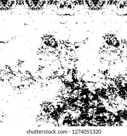 Vector grunge overlay texture. Black and white background. Abstract monochrome image includes a faded effect in dark tones