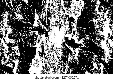 Vector grunge overlay texture. Black and white background. Abstract monochrome image includes a faded effect in dark tones