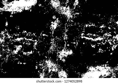 Vector grunge overlay texture. Black and white background. Abstract monochrome image includes a faded effect in dark tones