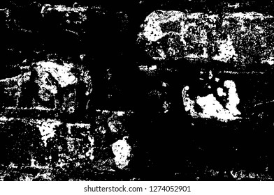 Vector grunge overlay texture. Black and white background. Abstract monochrome image includes a faded effect in dark tones