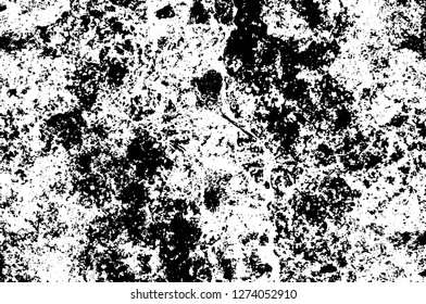Vector grunge overlay texture. Black and white background. Abstract monochrome image includes a faded effect in dark tones