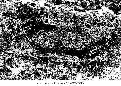Vector grunge overlay texture. Black and white background. Abstract monochrome image includes a faded effect in dark tones