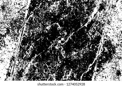 Vector grunge overlay texture. Black and white background. Abstract monochrome image includes a faded effect in dark tones