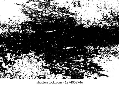 Vector grunge overlay texture. Black and white background. Abstract monochrome image includes a faded effect in dark tones
