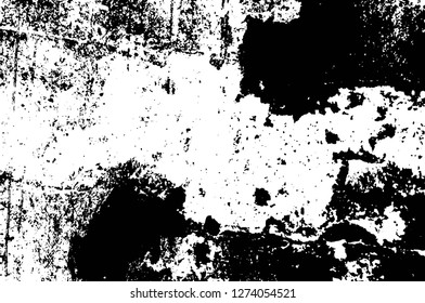 Vector grunge overlay texture. Black and white background. Abstract monochrome image includes a faded effect in dark tones