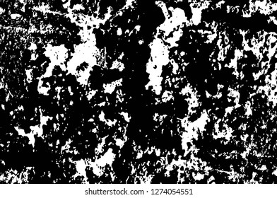 Vector grunge overlay texture. Black and white background. Abstract monochrome image includes a faded effect in dark tones