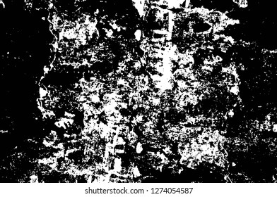 Vector grunge overlay texture. Black and white background. Abstract monochrome image includes a faded effect in dark tones