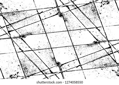 Vector grunge overlay texture. Black and white background. Abstract monochrome image includes a faded effect in dark tones