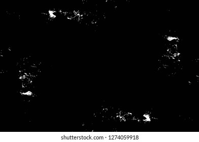Vector grunge overlay texture. Black and white background. Abstract monochrome image includes a faded effect in dark tones