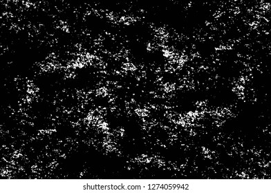 Vector grunge overlay texture. Black and white background. Abstract monochrome image includes a faded effect in dark tones
