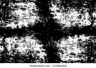 Vector grunge overlay texture. Black and white background. Abstract monochrome image includes a faded effect in dark tones