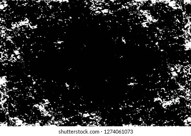 Vector grunge overlay texture. Black and white background. Abstract monochrome image includes a faded effect in dark tones