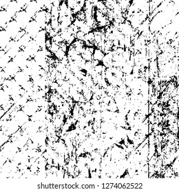 Vector grunge overlay texture. Black and white background. Abstract monochrome image includes a faded effect in dark tones