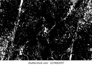 Vector grunge overlay texture. Black and white background. Abstract monochrome image includes a faded effect in dark tones