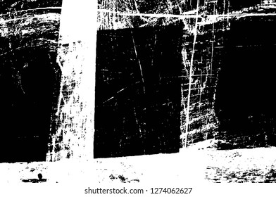 Vector grunge overlay texture. Black and white background. Abstract monochrome image includes a faded effect in dark tones