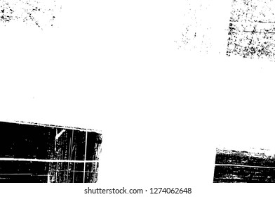 Vector grunge overlay texture. Black and white background. Abstract monochrome image includes a faded effect in dark tones