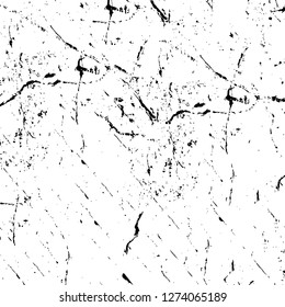 Vector grunge overlay texture. Black and white background. Abstract monochrome image includes a faded effect in dark tones