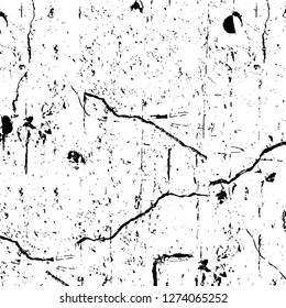 Vector grunge overlay texture. Black and white background. Abstract monochrome image includes a faded effect in dark tones