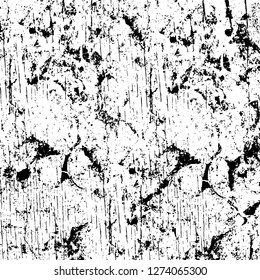 Vector grunge overlay texture. Black and white background. Abstract monochrome image includes a faded effect in dark tones