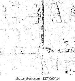 Vector grunge overlay texture. Black and white background. Abstract monochrome image includes a faded effect in dark tones