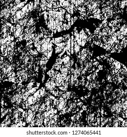 Vector grunge overlay texture. Black and white background. Abstract monochrome image includes a faded effect in dark tones