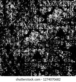 Vector grunge overlay texture. Black and white background. Abstract monochrome image includes a faded effect in dark tones