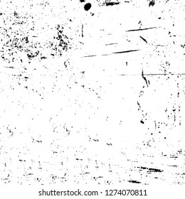 Vector grunge overlay texture. Black and white background. Abstract monochrome image includes a faded effect in dark tones