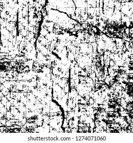 Vector grunge overlay texture. Black and white background. Abstract monochrome image includes a faded effect in dark tones