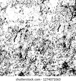 Vector grunge overlay texture. Black and white background. Abstract monochrome image includes a faded effect in dark tones