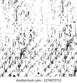 Vector grunge overlay texture. Black and white background. Abstract monochrome image includes a faded effect in dark tones