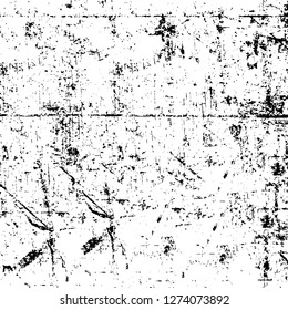 Vector grunge overlay texture. Black and white background. Abstract monochrome image includes a faded effect in dark tones