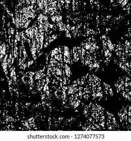Vector grunge overlay texture. Black and white background. Abstract monochrome image includes a faded effect in dark tones