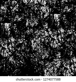 Vector grunge overlay texture. Black and white background. Abstract monochrome image includes a faded effect in dark tones