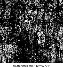 Vector grunge overlay texture. Black and white background. Abstract monochrome image includes a faded effect in dark tones